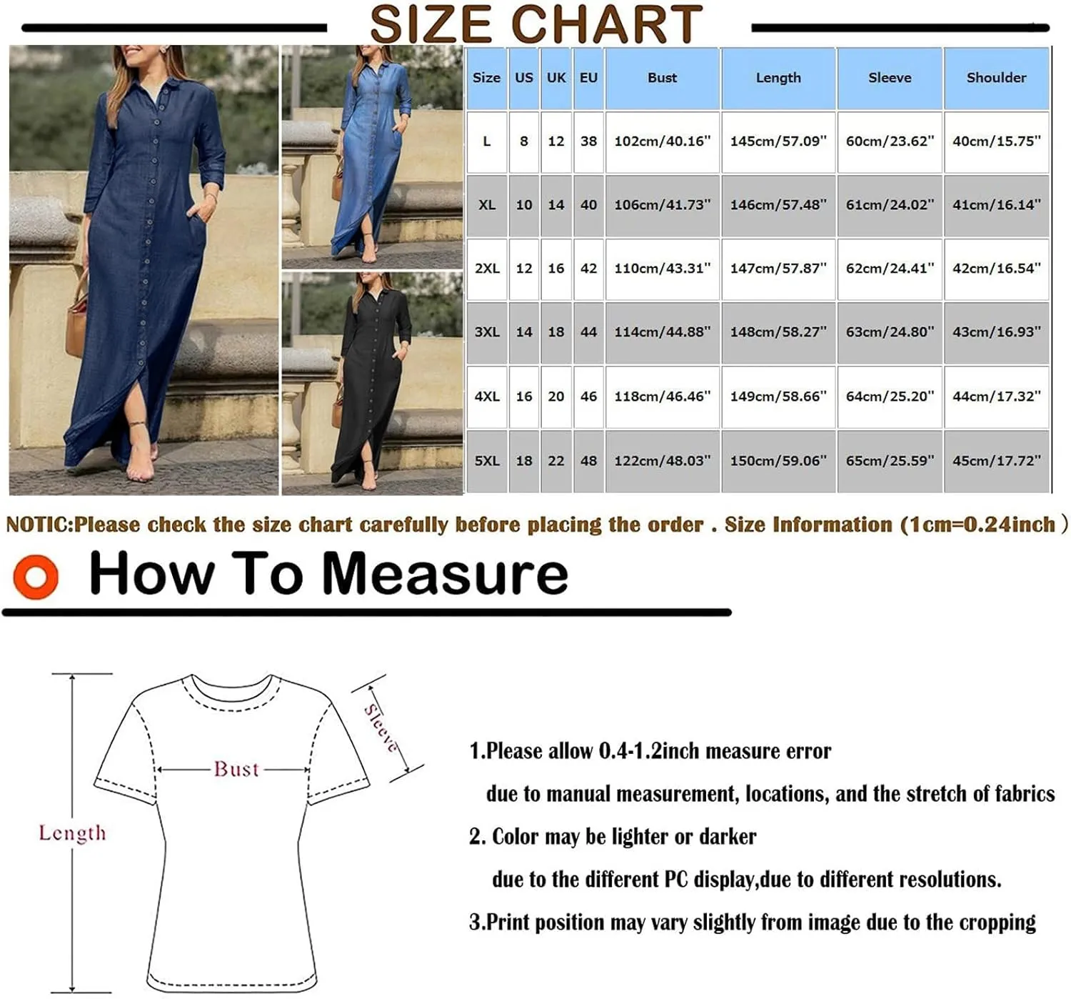 Trendy Button Down Long Sleeve Shirt Maxi Dress Summer Sexy V Neck Plus Size Fall Formal Elegant Casual Long Dress
