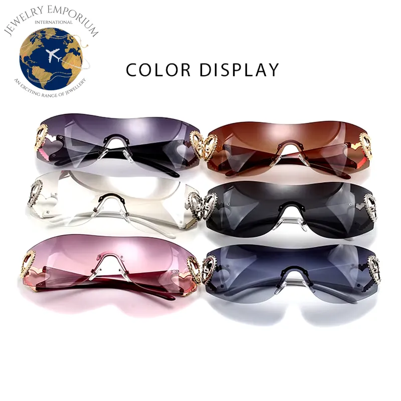 Trendy Y2K Heart-Shaped Mirror Sunglasses for Women - UV400 Protection & Stylish Outdoor Eyewear