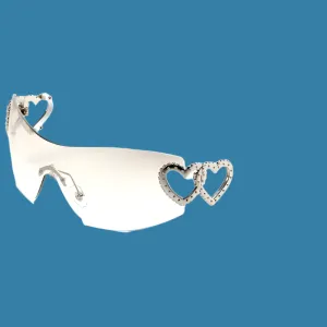 Trendy Y2K Heart-Shaped Mirror Sunglasses for Women - UV400 Protection & Stylish Outdoor Eyewear