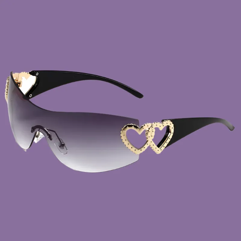Trendy Y2K Heart-Shaped Mirror Sunglasses for Women - UV400 Protection & Stylish Outdoor Eyewear