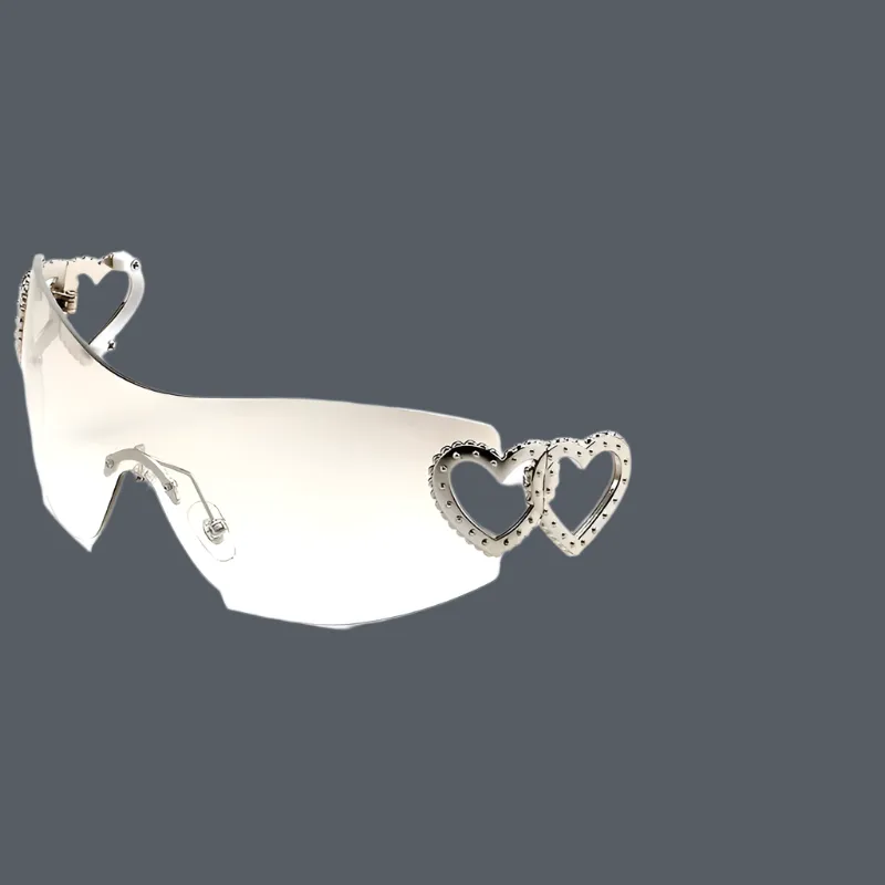 Trendy Y2K Heart-Shaped Mirror Sunglasses for Women - UV400 Protection & Stylish Outdoor Eyewear