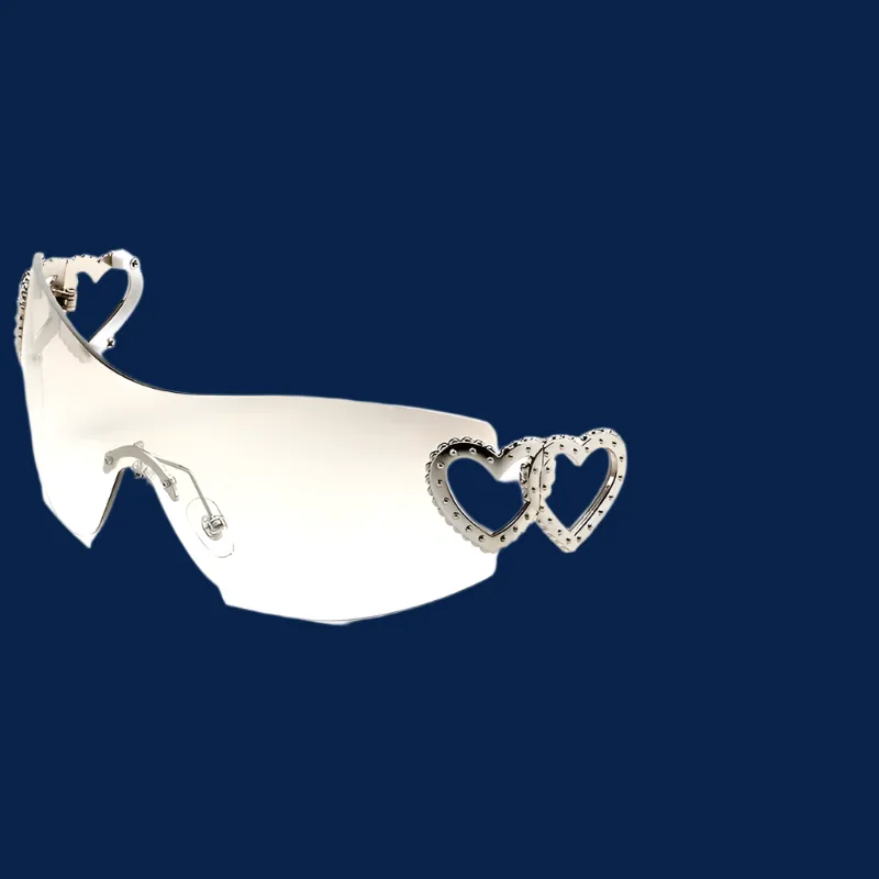 Trendy Y2K Heart-Shaped Mirror Sunglasses for Women - UV400 Protection & Stylish Outdoor Eyewear