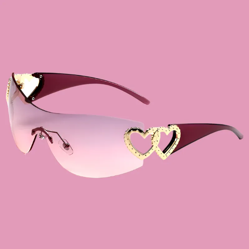 Trendy Y2K Heart-Shaped Mirror Sunglasses for Women - UV400 Protection & Stylish Outdoor Eyewear