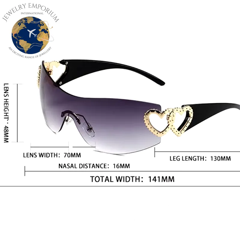 Trendy Y2K Heart-Shaped Mirror Sunglasses for Women - UV400 Protection & Stylish Outdoor Eyewear