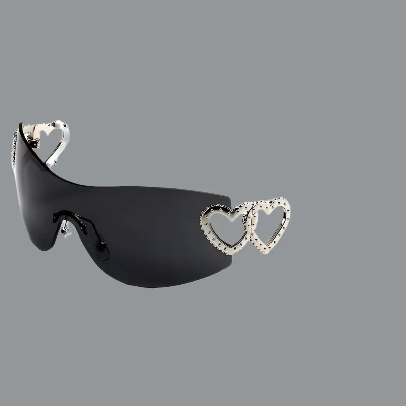 Trendy Y2K Heart-Shaped Mirror Sunglasses for Women - UV400 Protection & Stylish Outdoor Eyewear