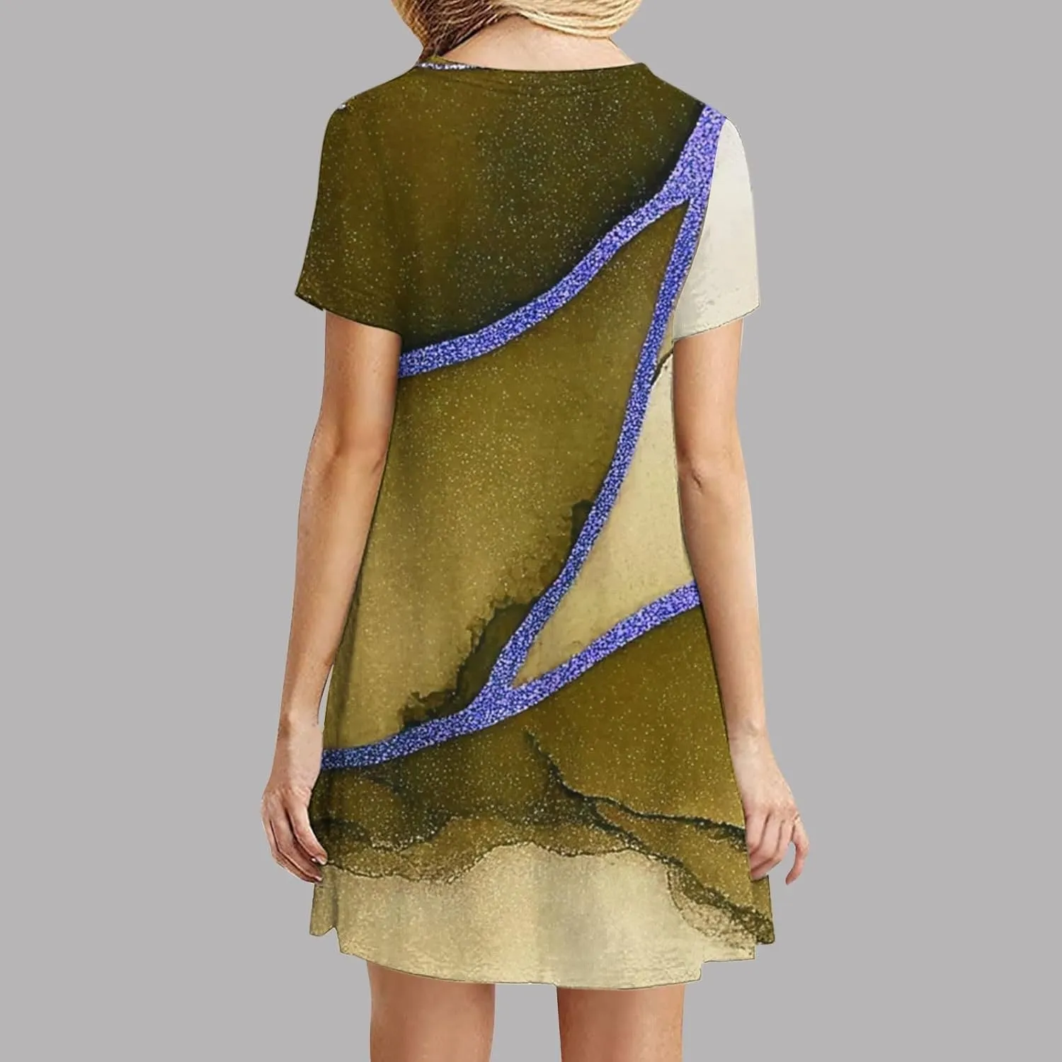 Tshirt Dress Women Crewneck Short Sleeve Summer Dresses Floral Print Swing Dress 2025 Casual Beach Sundresses