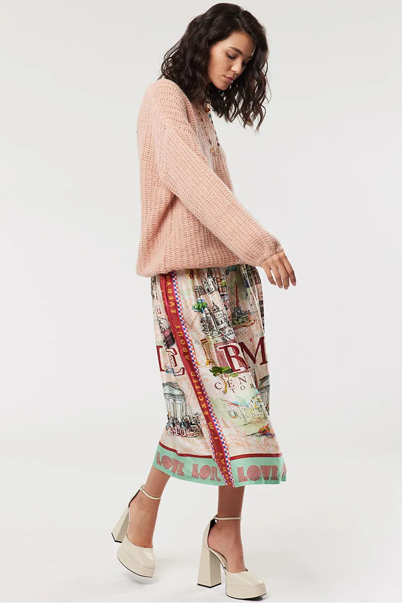VANESSA PRINTED MIDI SKIRT