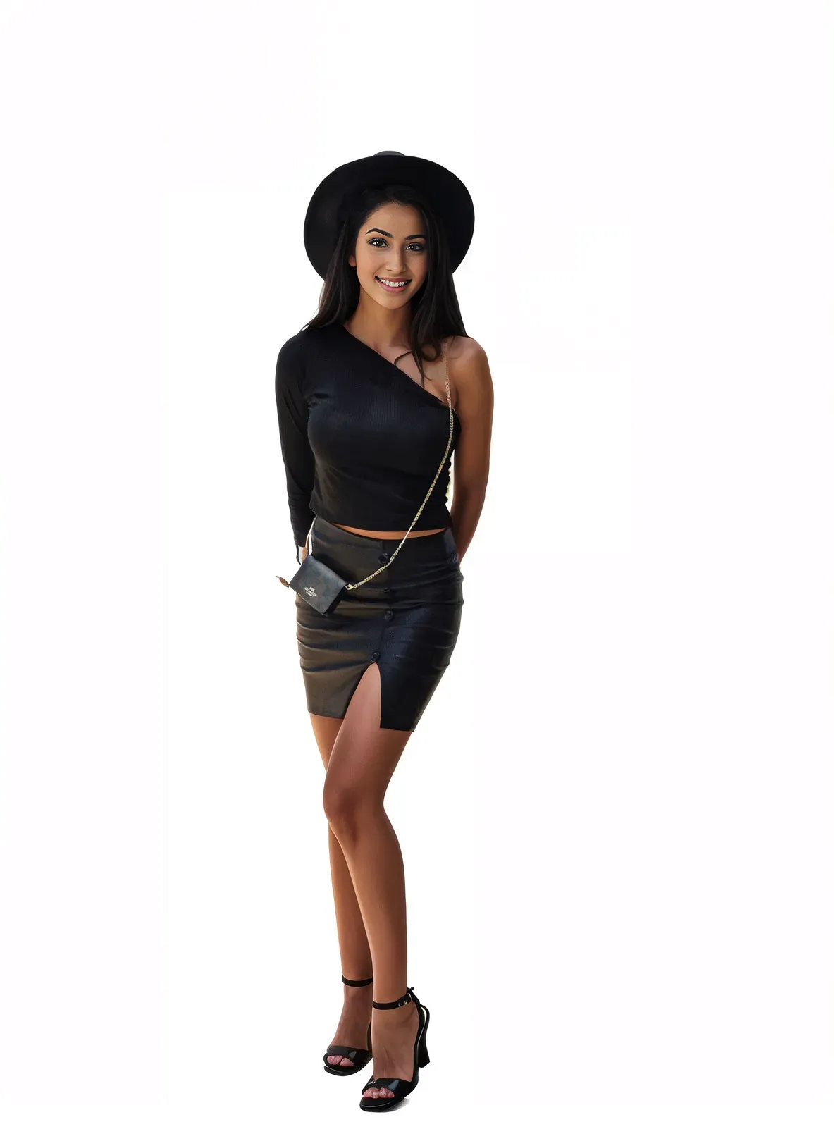 Vegan-Leather Mini Skirt – High-Waisted Black