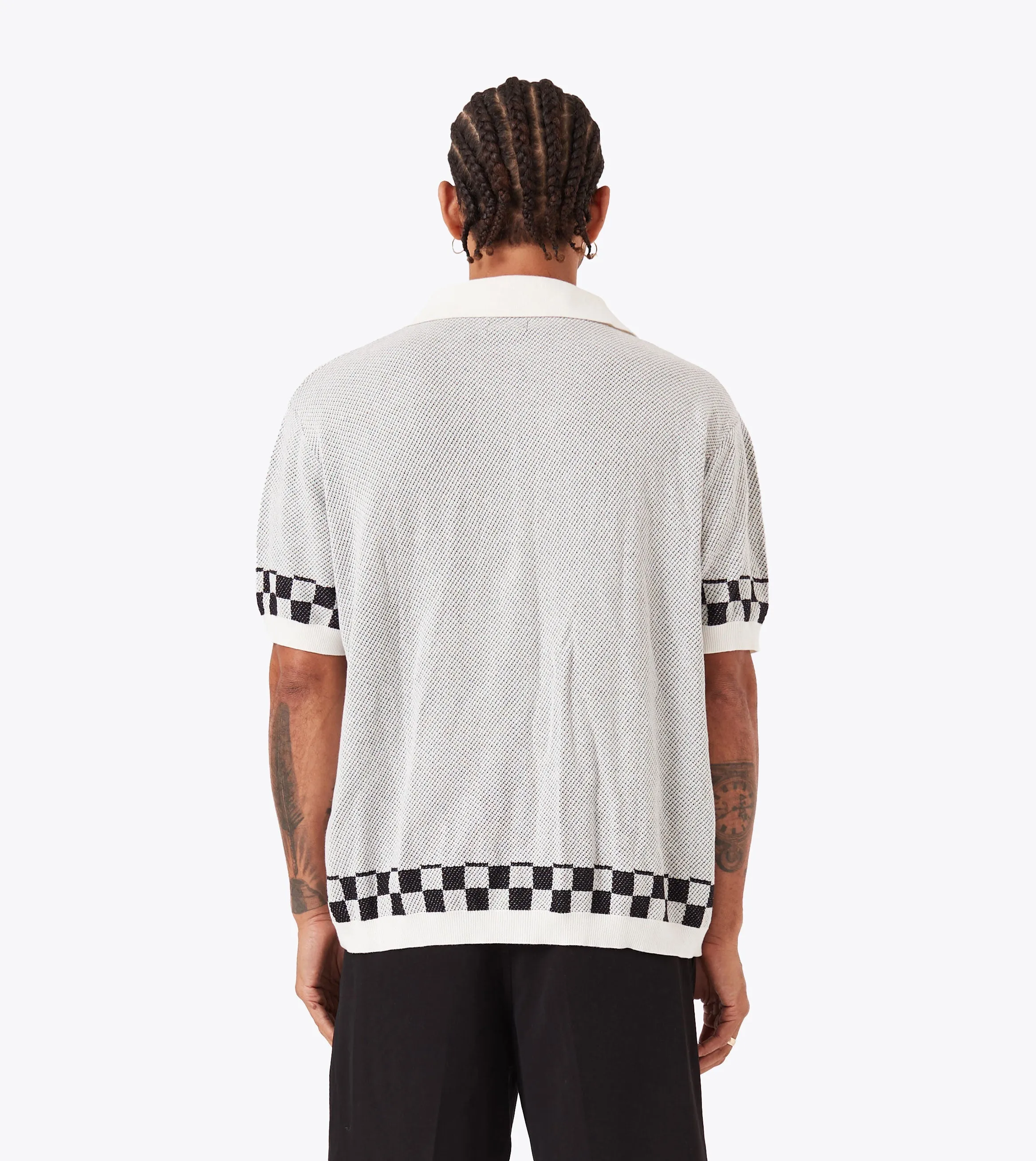 Victory Lap Knit Shirt Vintage White/Black
