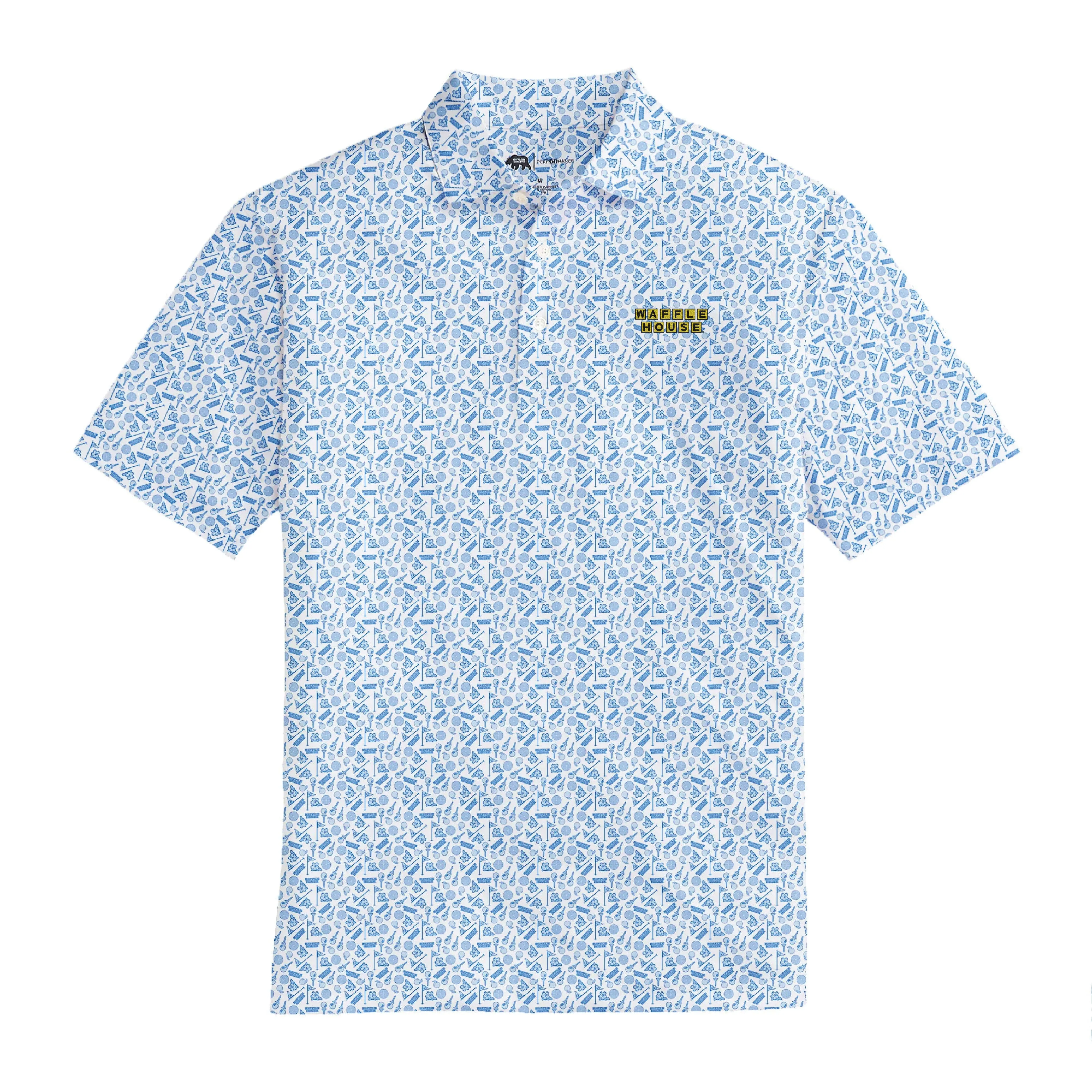 Waffle House Embroidered Golf Printed Performance Polo - Open Air