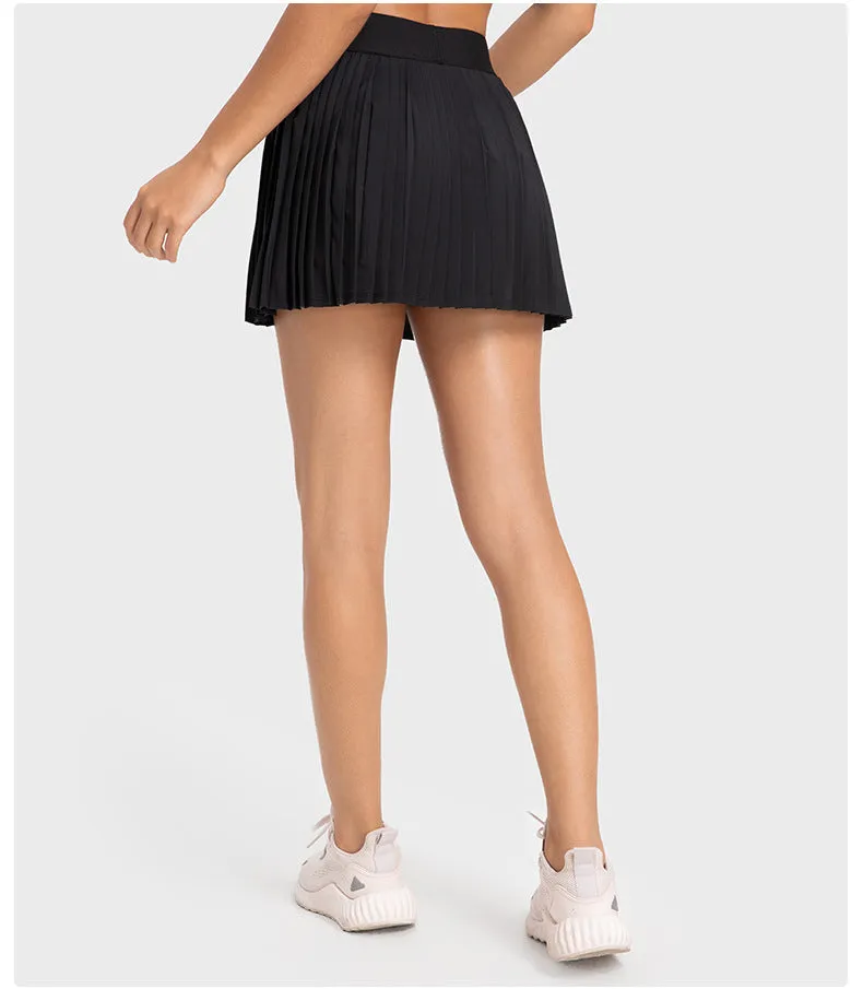 Water Cooled Cooling Three Points Exercise Skort Yoga Cross Front Pleated Skirt Tennis Skirt