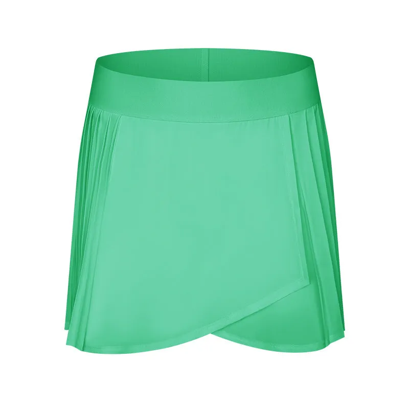 Water Cooled Cooling Three Points Exercise Skort Yoga Cross Front Pleated Skirt Tennis Skirt