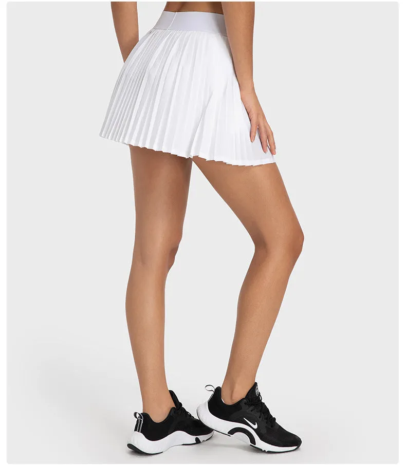 Water Cooled Cooling Three Points Exercise Skort Yoga Cross Front Pleated Skirt Tennis Skirt