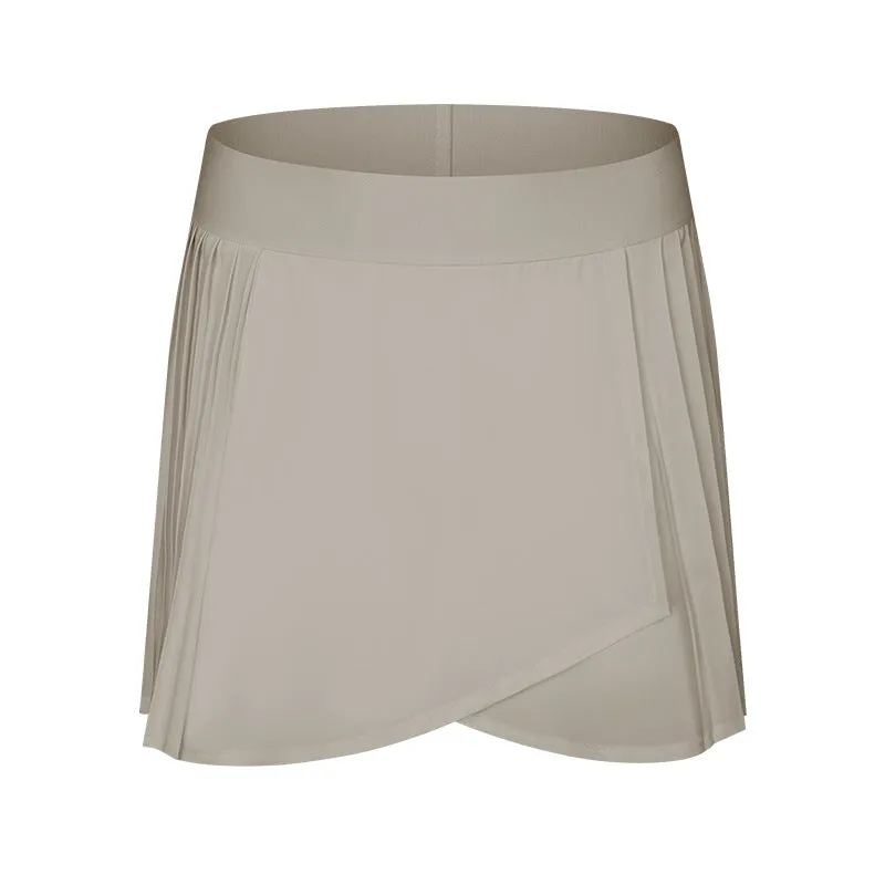 Water Cooled Cooling Three Points Exercise Skort Yoga Cross Front Pleated Skirt Tennis Skirt