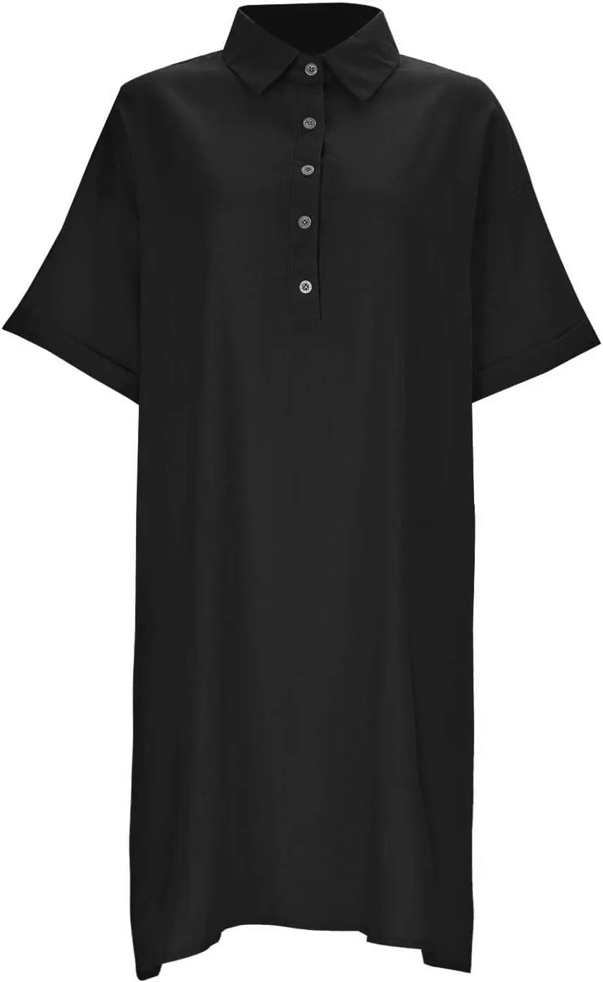 Wedding Guest Dresses for Women Button V Neck Lantern Sleeve Skull Graphic Loose Fit Swing High Waist A-line Shapewear Dress