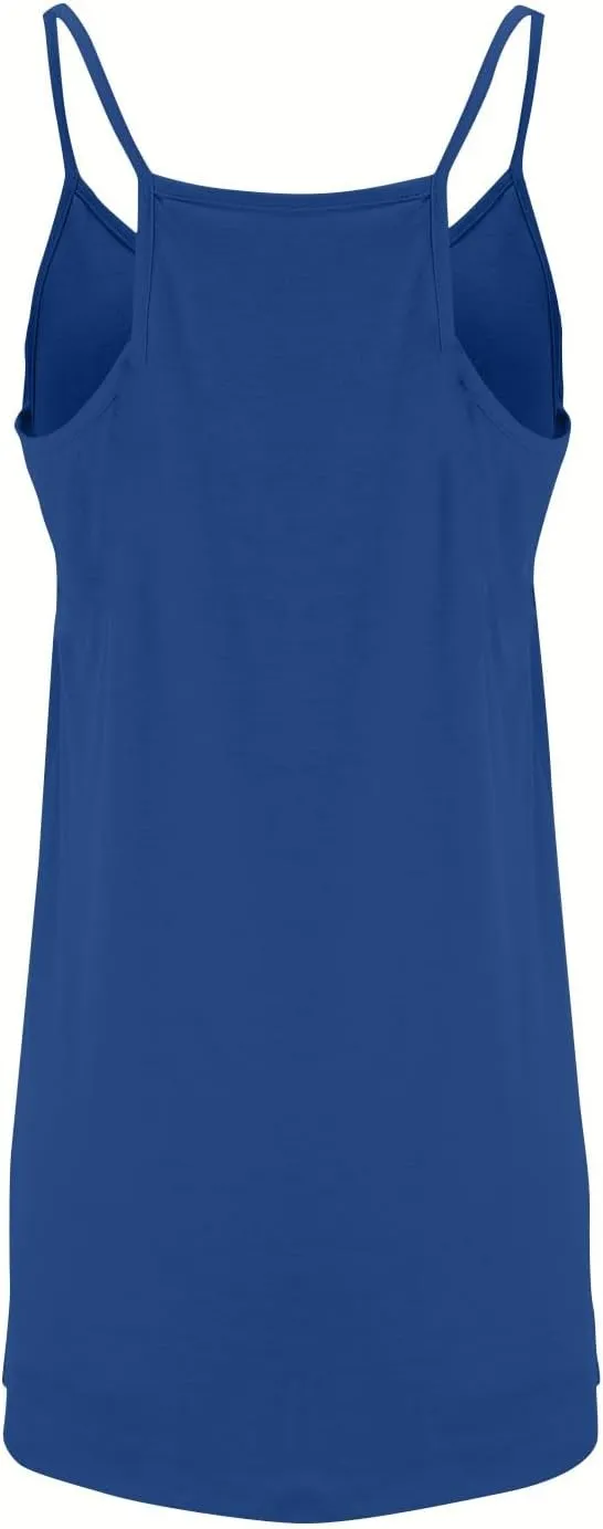 Women Summer Casual Swing T Shirt Dresses Beach Cover up Plain Tank Dress with Pockets