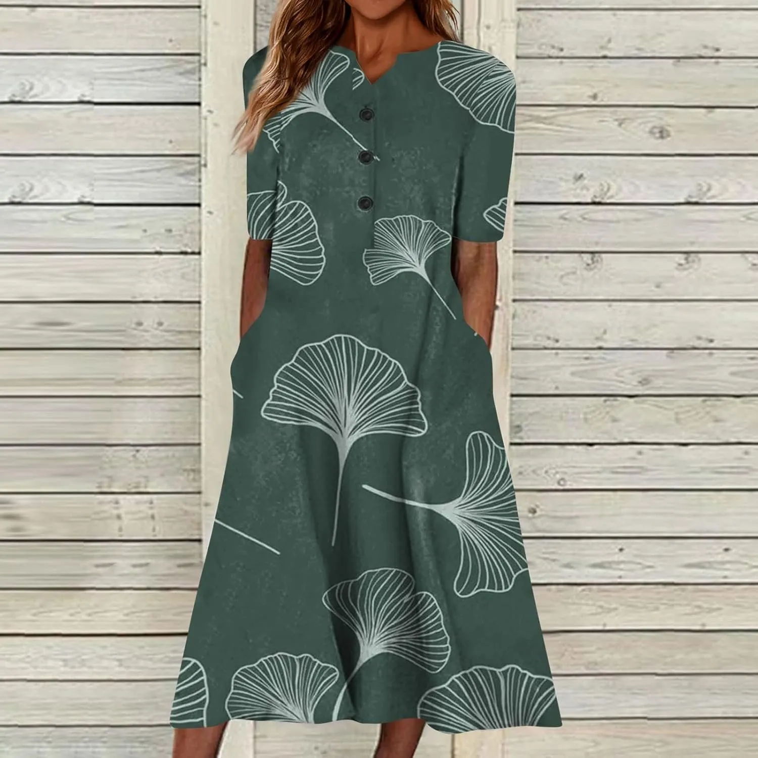 Women Summer Maxi Dress Short Sleeve Swing Casual Floral Baggy Vacation Long Beach Sundress Outfits