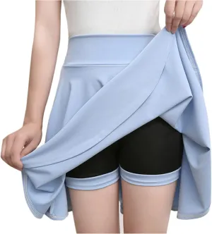 Women Tennis Skirt with Shorts Plus Size Golf Skirts Mini Athletic Skirt High Waist Pleated Skirts Flowy Summer Skirt