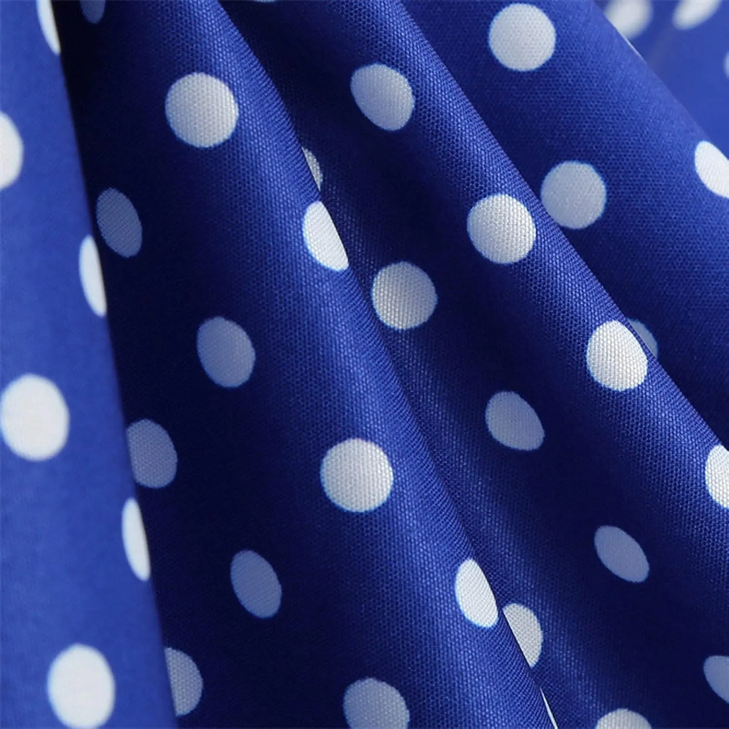 Women's 1950s Vintage Audrey Hepburn Style Cocktail Party Swing Dresses Lapel Short Sleeve Polka Dot Midi Tea Dress