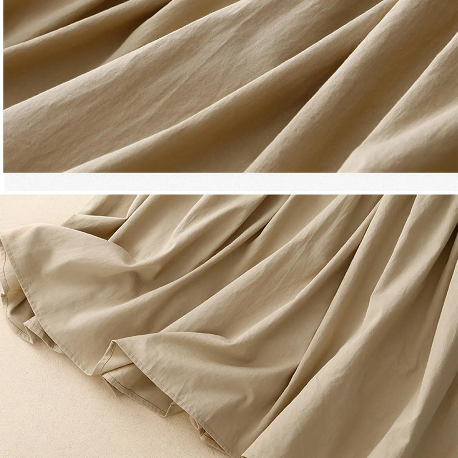 Women's Bohemian Skirt 2025 Fashion Elastic Waist Pleated Dress Summer Solid Flowy Swing Tiered A Line Midi Skirts