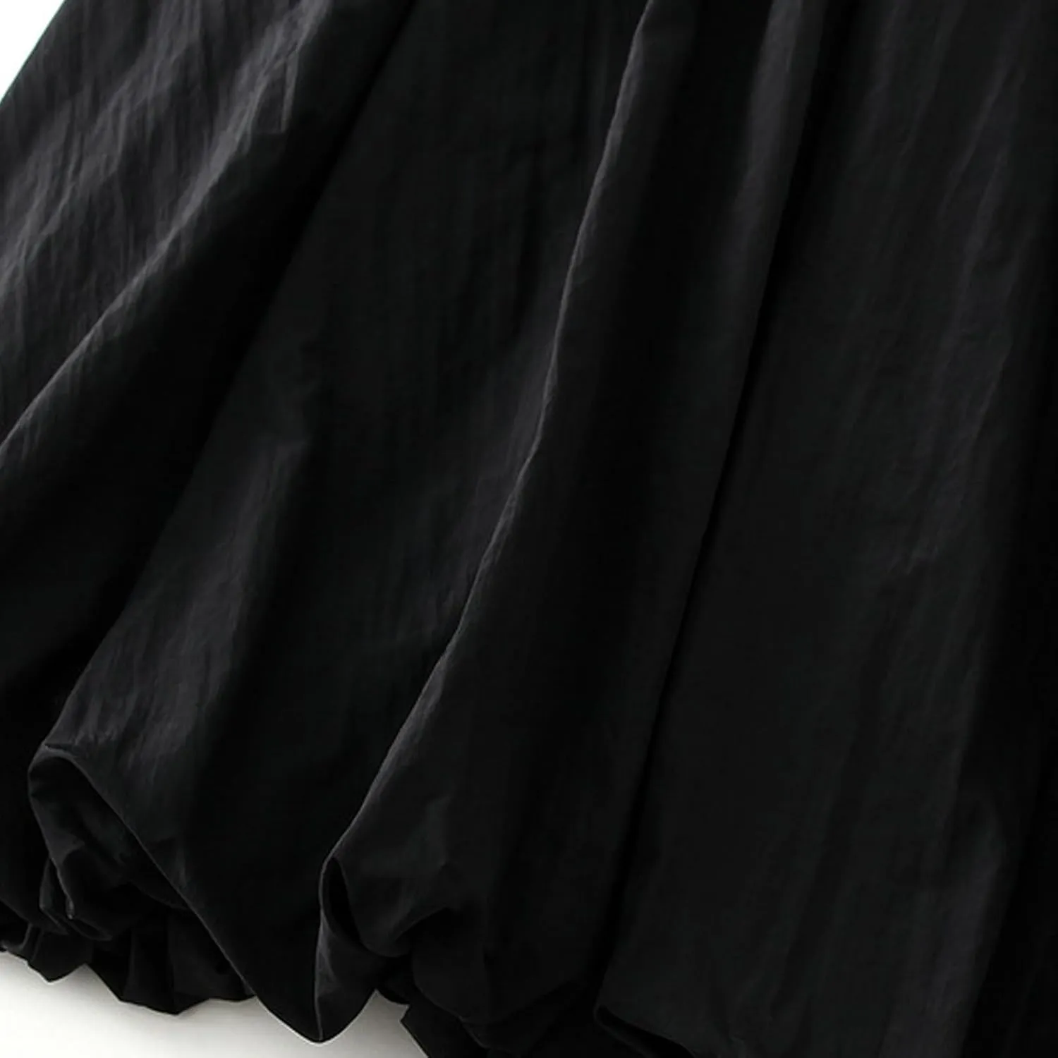 Womens Casual Boho Skirts Solid Lantern Skirt Trendy Pleated Elastic Waist Flower Bud A-line Skirt Beach Half Dress
