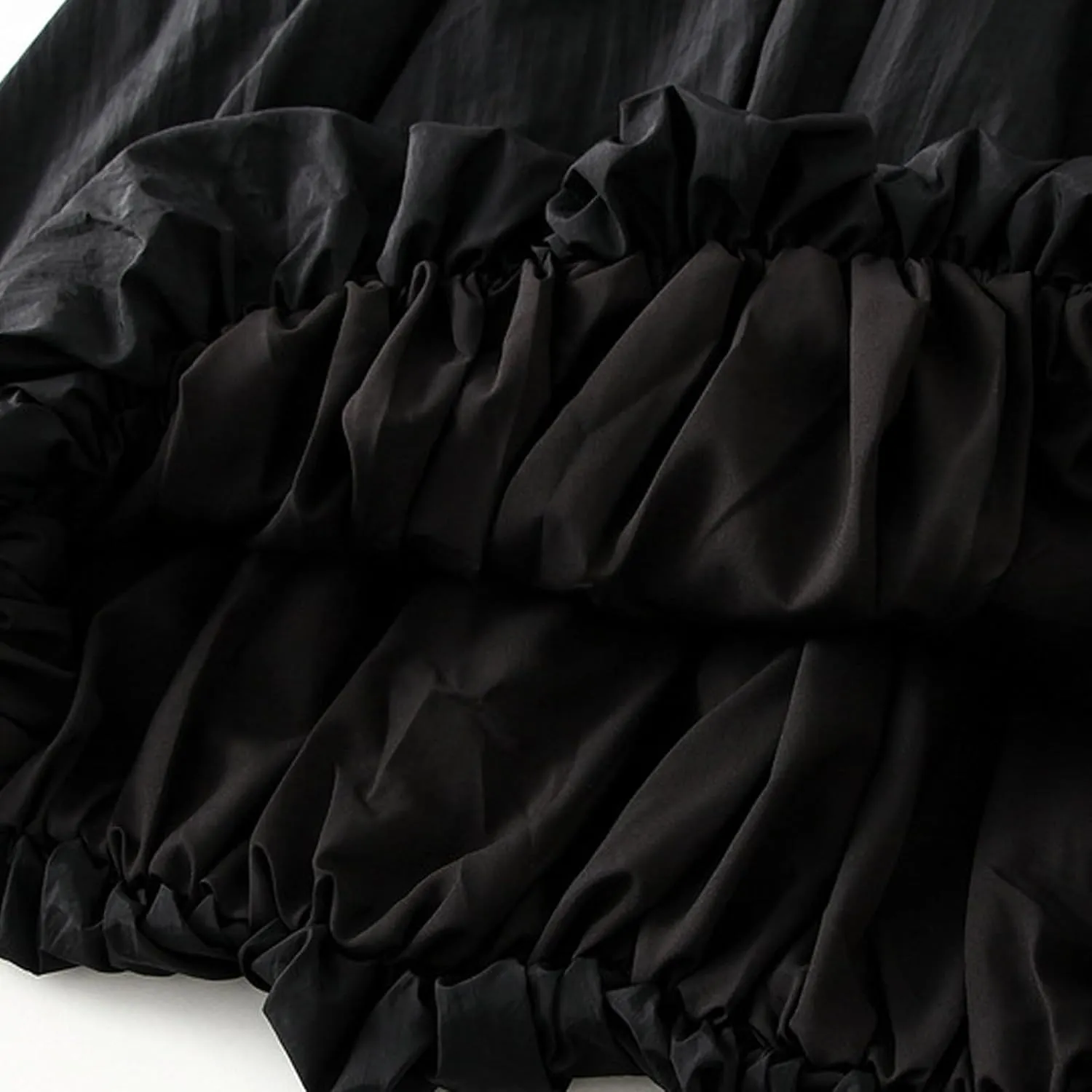 Womens Casual Boho Skirts Solid Lantern Skirt Trendy Pleated Elastic Waist Flower Bud A-line Skirt Beach Half Dress