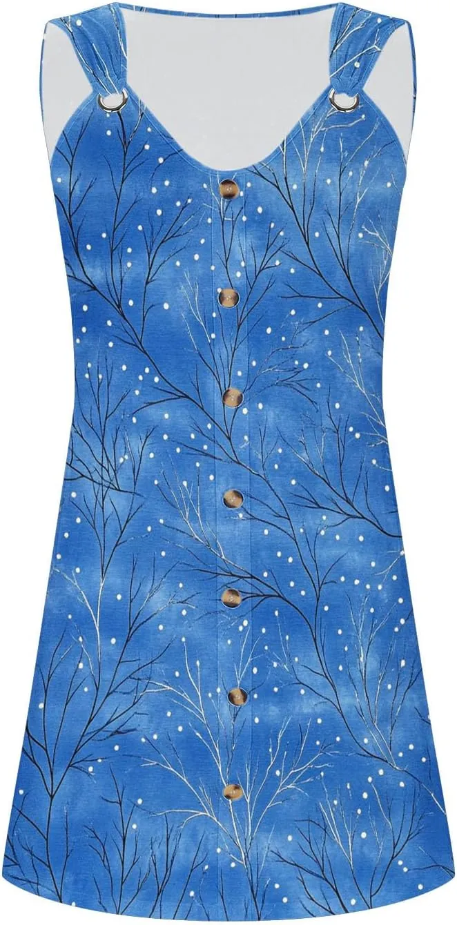 Womens Casual Summer Dresses Floral Boho Beach Dress V Neck Ruffle Dress Holiday Party Dresses for Women 2025