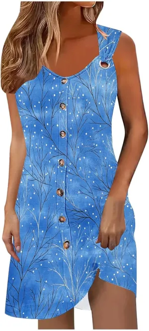 Womens Casual Summer Dresses Floral Boho Beach Dress V Neck Ruffle Dress Holiday Party Dresses for Women 2025