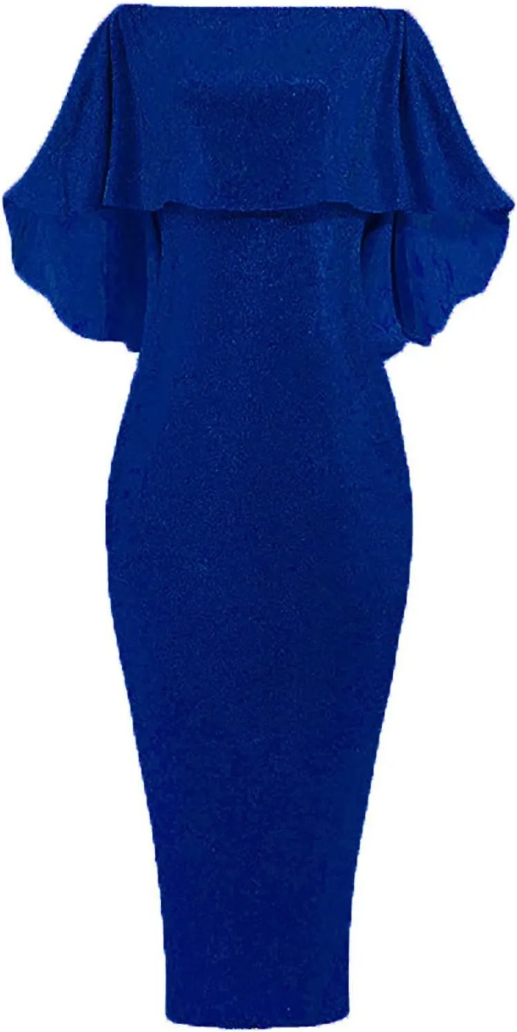 Women's Cocktail Dresses Sexy Solid Color Sequins Split Wrap Dress Party Cocktail Prom Wedding Guest Dress, S-3XL