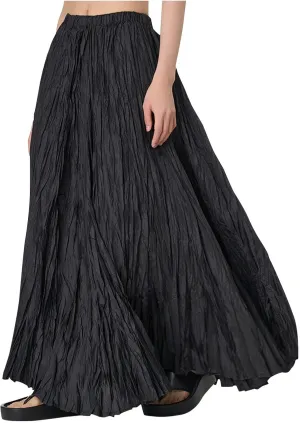 Women's Eleganti Skirts Fluttering Drapey Crinkle Slim Waist Plus Hem Loose Skirt Midi Dress Walking Daily Wear