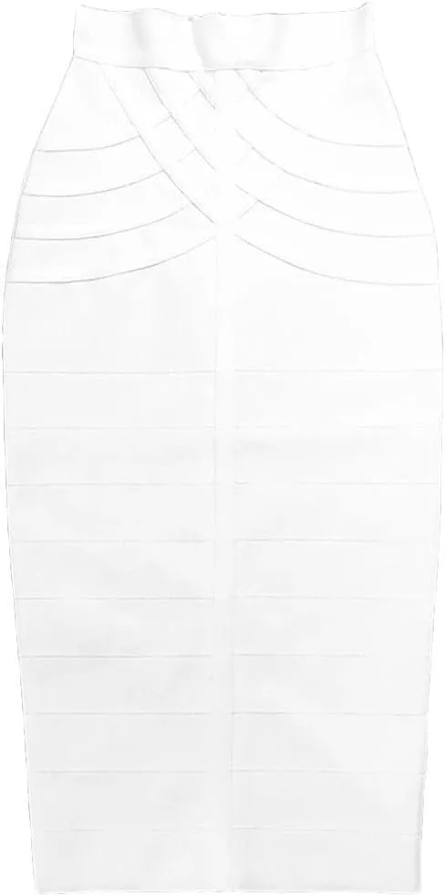 Womens Fashion Midi Elastic Pencil Skirts Bodycon Evening Party Skirts