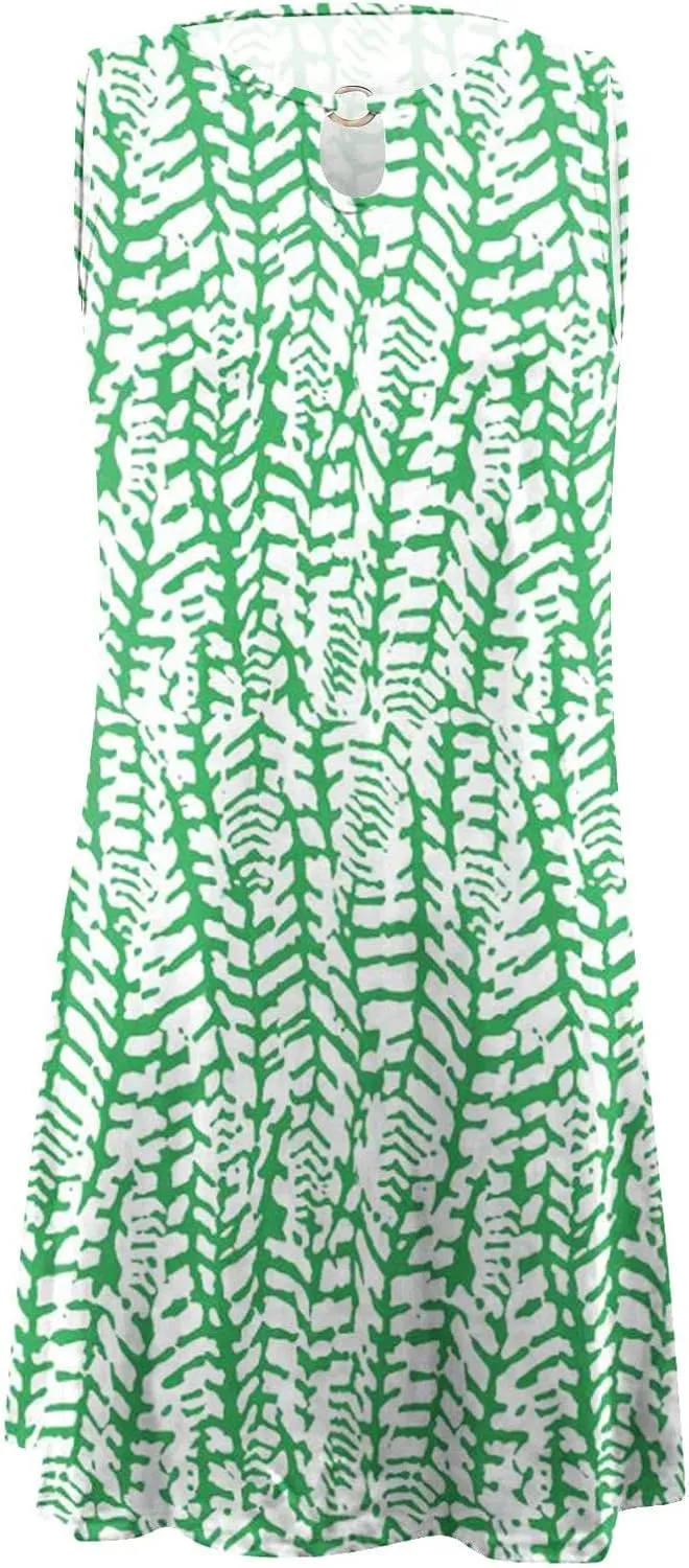 Womens Floral Print Tank Top Dress Aline Tshirt Sun Dress Summer Casual Sundresses 2023 Beach Vacation Outfits