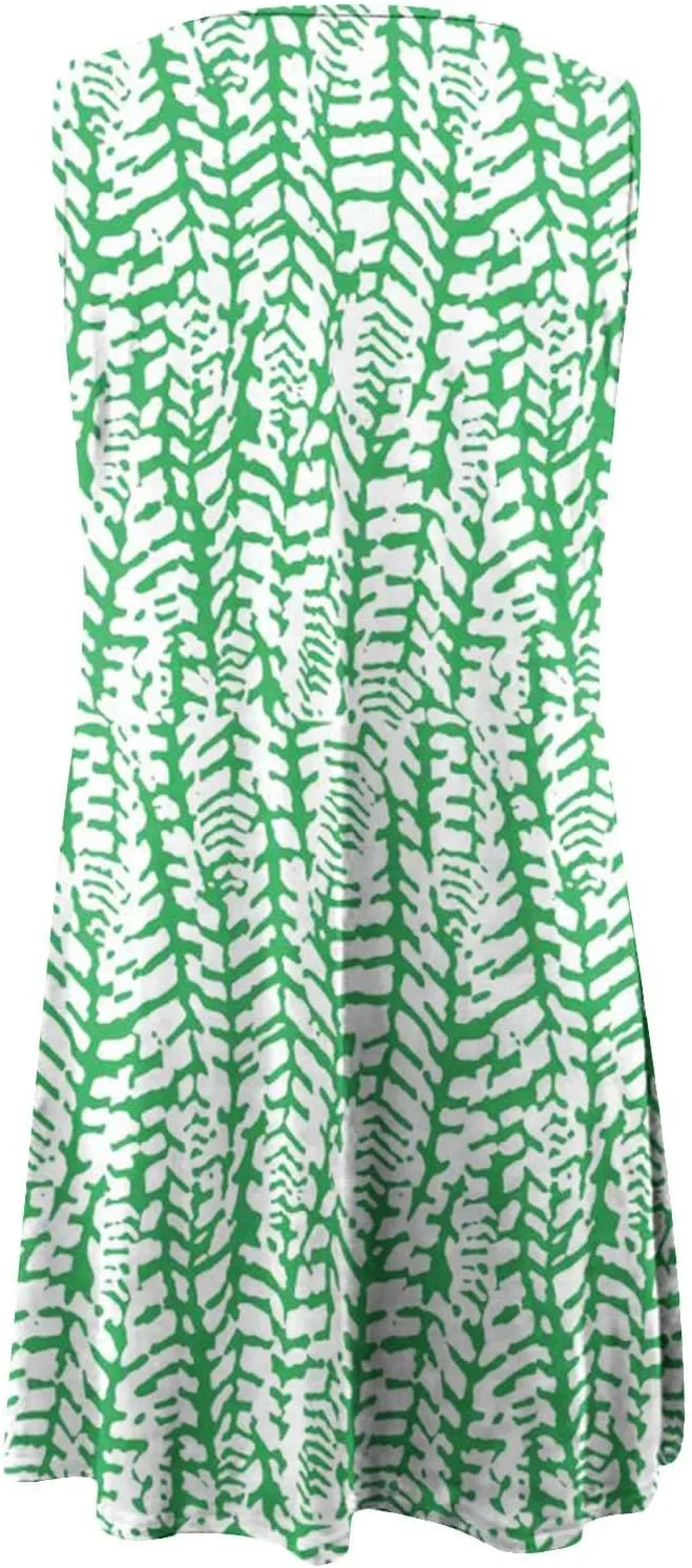 Womens Floral Print Tank Top Dress Aline Tshirt Sun Dress Summer Casual Sundresses 2023 Beach Vacation Outfits