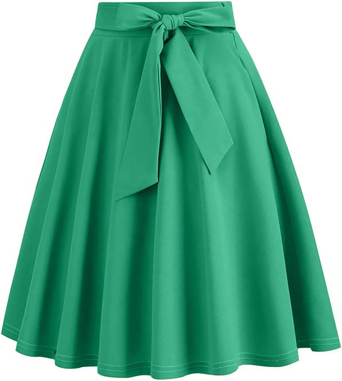 Womens Hepburn Style Skirt Solid Vintage High Waist A-Line Skater Skirts Casual Fashion Loose Flowy A-line Skorts