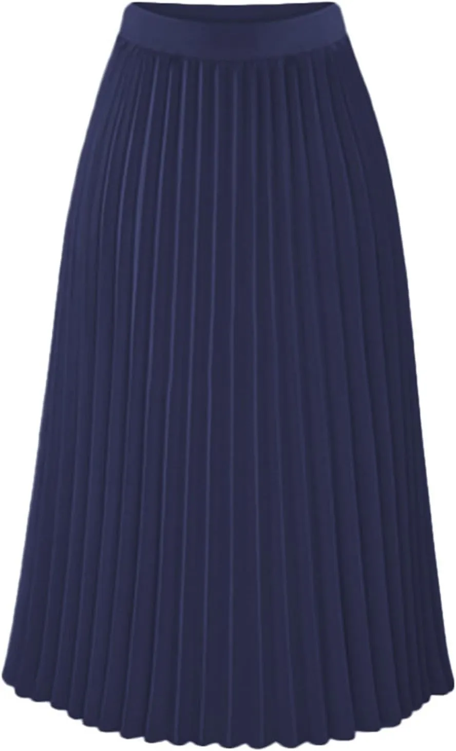 Women's High Waist Flowy Skirts Boho Swing Pleated A-line Midi Skirts Summer Casual Knee Length Beach Skirt
