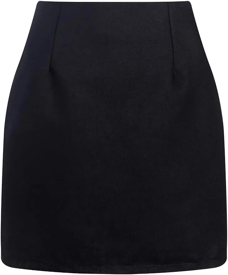 Womens High Waist Plaid Skirt Bodycon Pencil Wool Mini Skirts Fall Winter Short Skirt