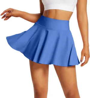 Women's High Waisted Tennis Skirts Pleated Skorts Skirts for Women with Shorts Pocket Denim Skirts for Women Knee