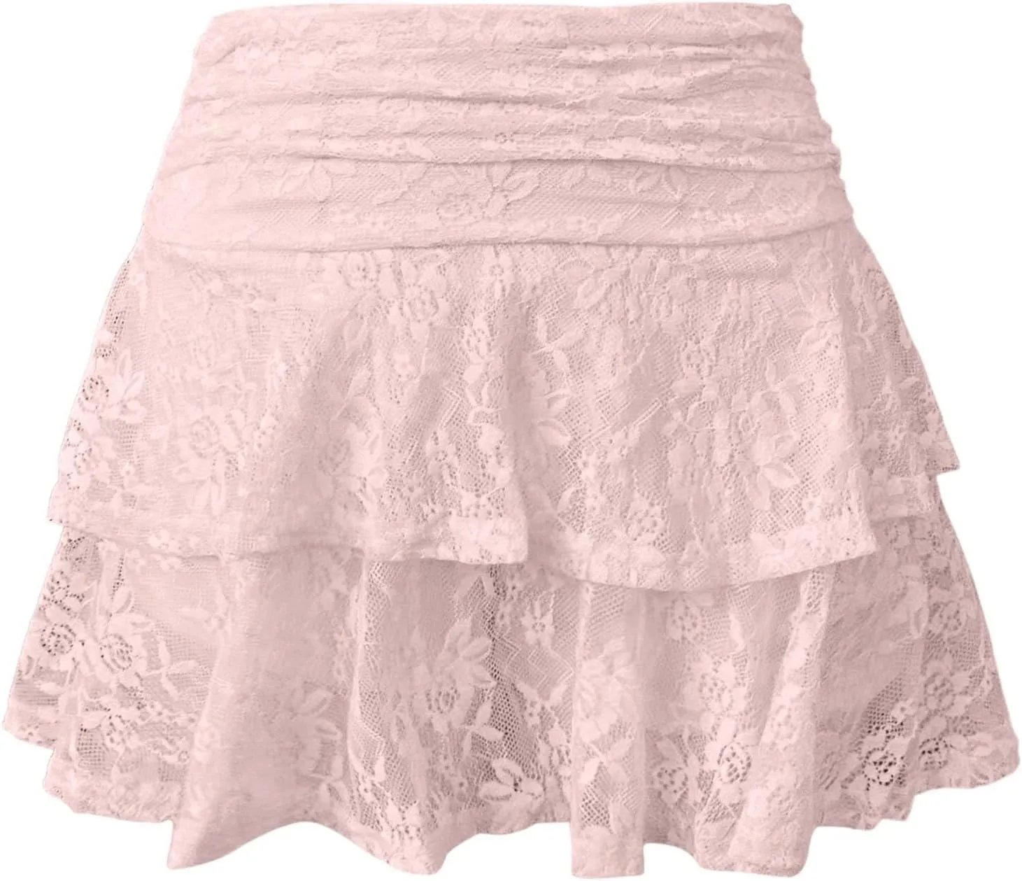 Womens Pleated Skirt High Waisted Ruffle Cute Flowy Layered Mini Skirt Skort Sports Skater Running Skorts