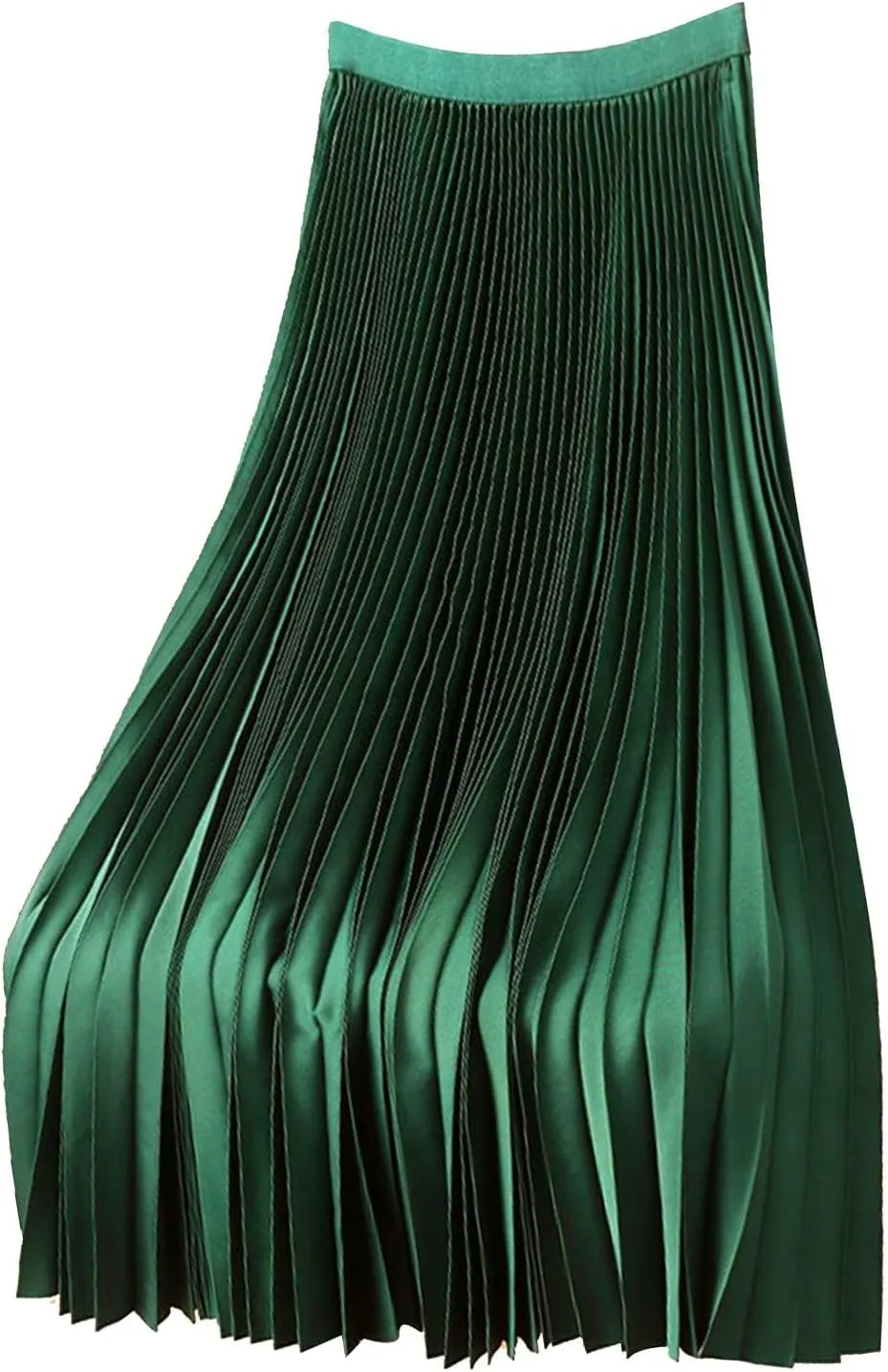 Women's Premium Accordion Pleated Maxi Skirt Flowy Shimmer High Waisted A-line Longline Skirts for Party Evening Dailywear