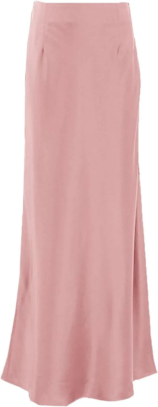 Womens Satin Skirts Casual Silk Midi Skirt High Waisted Long Skirts Flowy Mermaid Skirt 2024 Elegant Work Skirts