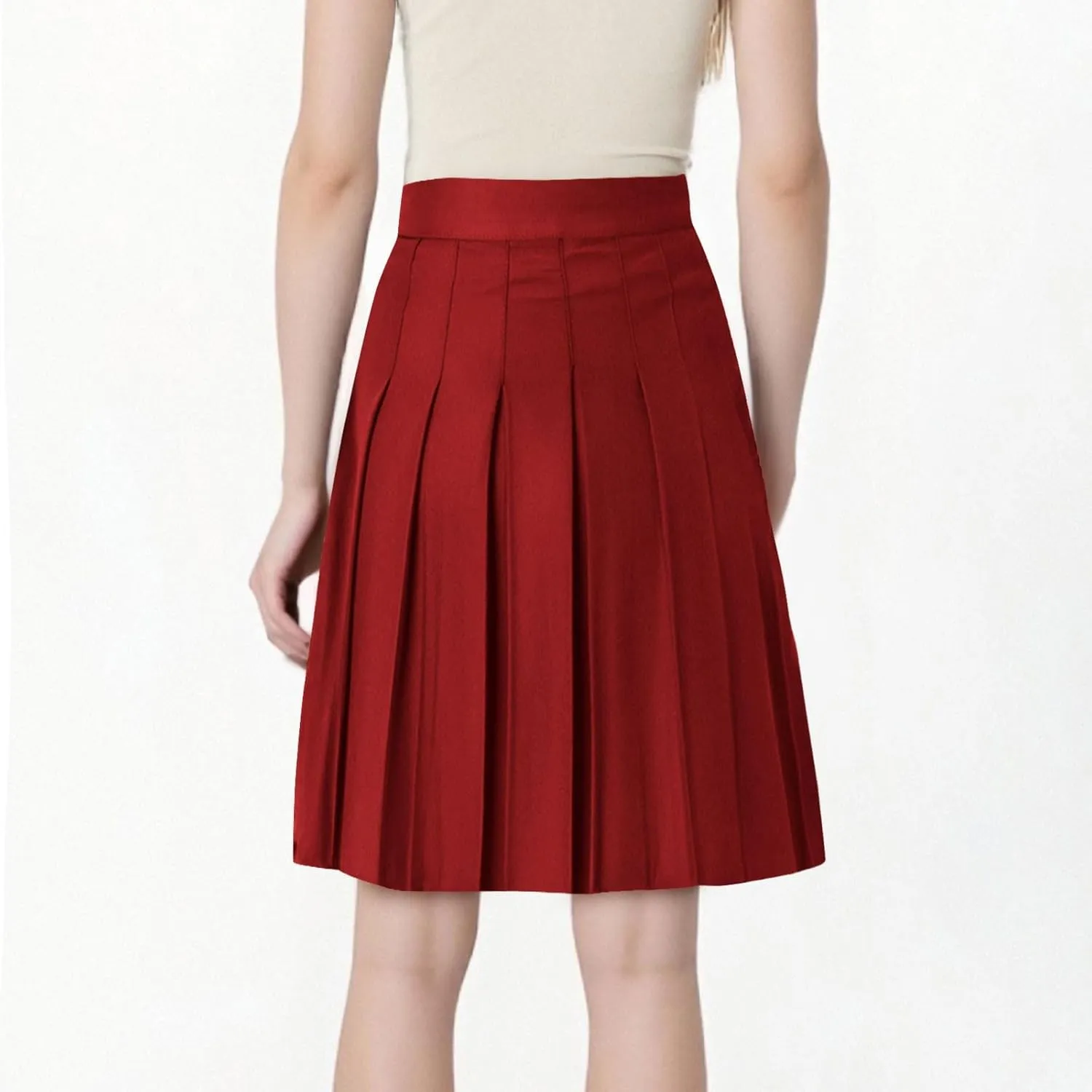 Womens School Uniform Cheerleader Skirts Summer Elastic Waist Athletic Pleated Skorts Plus Size Fashion Loose Skirt