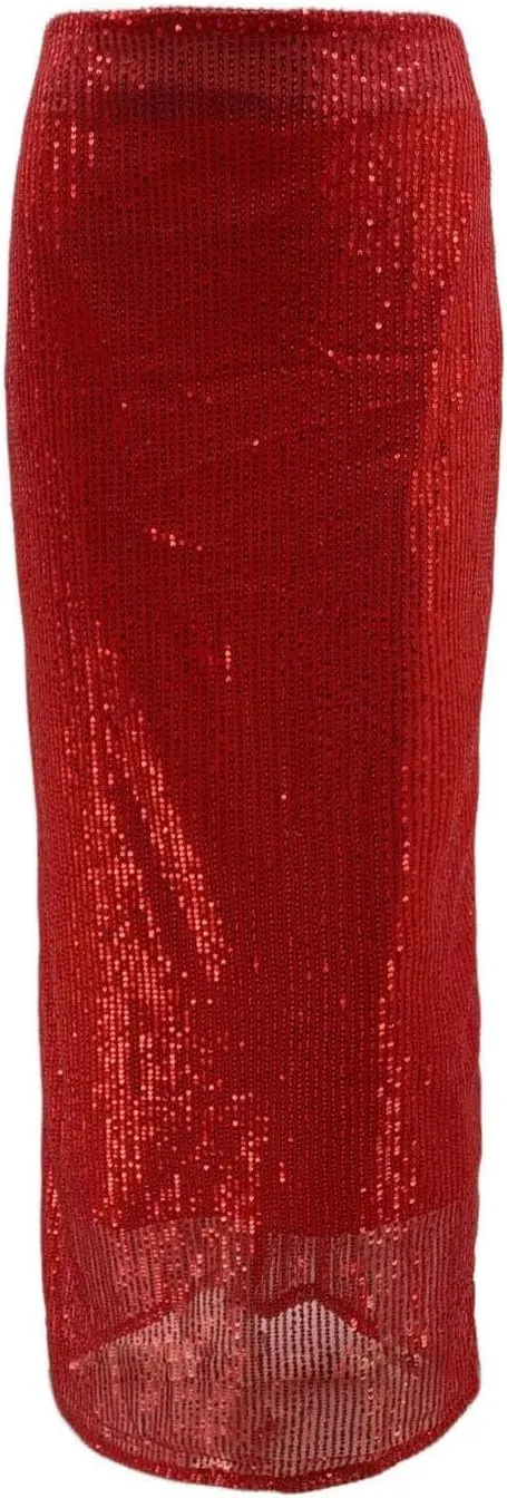 Women's Shiny Sequin High Waisted Maxi Skirts Bodycon Long Skirt Formal Skirts Dance Party Dress Ladies Skirts