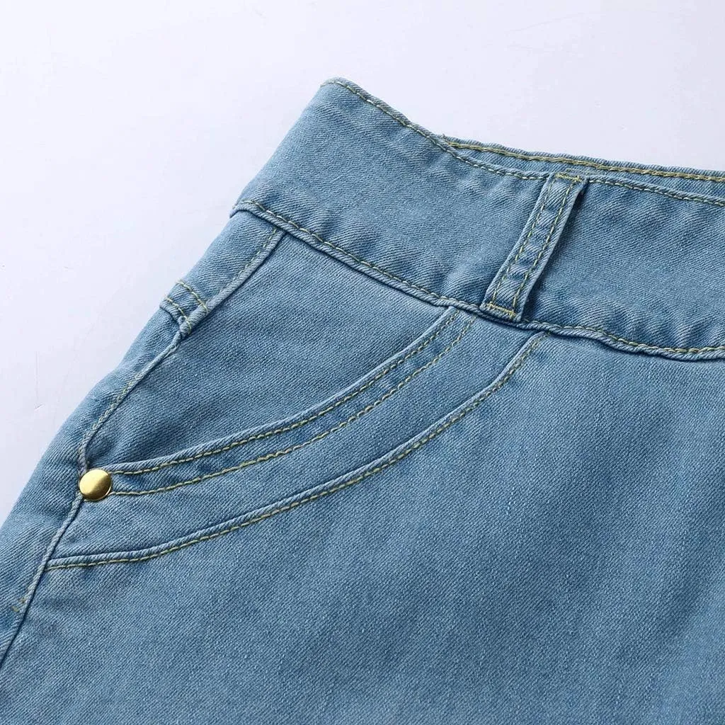 Women's Skirts Midi Skirts for Women Fashion Straight Long Mid Waist Womens Denim Button Maxi Skirts Under Skirt