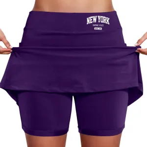 Womens Skorts with Pockets Tummy Control Activewear Tennis Skort Shorts 2 in 1 Summer Workout Golf Skirt with Pockets