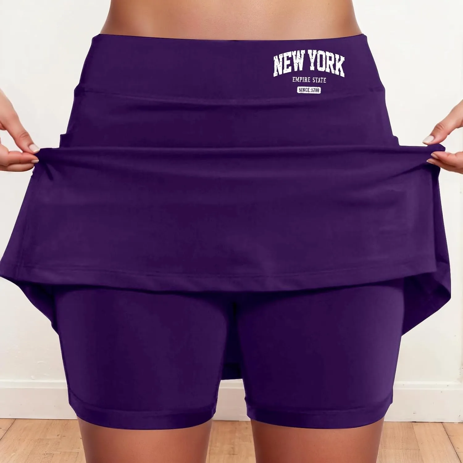 Womens Skorts with Pockets Tummy Control Activewear Tennis Skort Shorts 2 in 1 Summer Workout Golf Skirt with Pockets