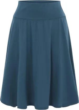 Women's Solid Color Casual High Waist Elastic Half Body Skirt Tulle Table Skirt