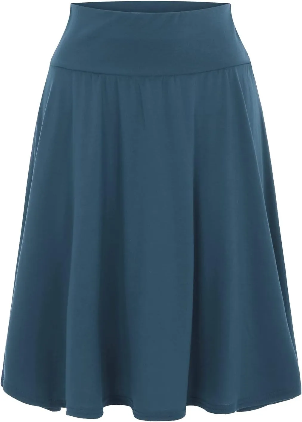 Women's Solid Color Casual High Waist Elastic Half Body Skirt Tulle Table Skirt
