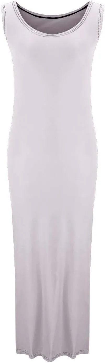 Womens Summer Bodycon Maxi Dresses 2025 Basic Casual Sleeveless Tank Dress Scoop Neck Cocktail Sundresses