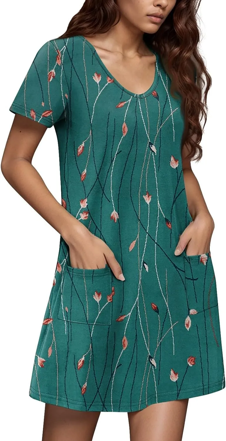 Women's Summer Dresses 2025 Beach Casual Sleeveless Floral Print Boho Tank Dress V Neck Loose Sundress with Pocket