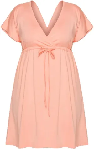 Womens Summer Dresses Short Sleeve Kimono Style Deep V Neck Casual Summer Dress M 4XL Plus Size